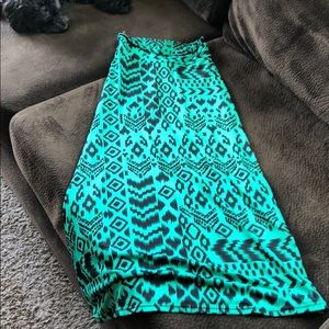 Green/black S maxi skirt